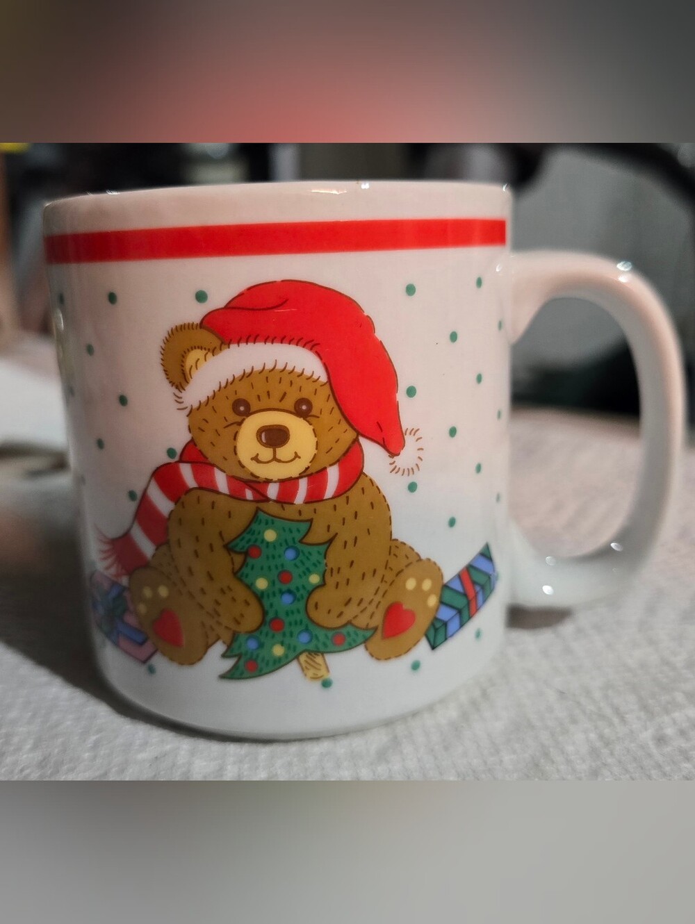 Teddy Bear Mug 1980's Alco Vintage Christmas
